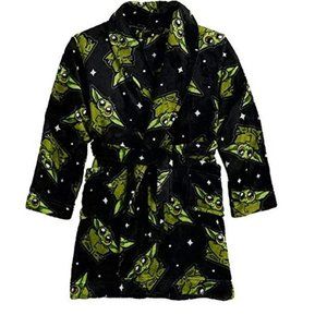 Disney Mandalorian Baby Yoda NWT Fleece Belted Robe with Pockets Sz 8 Star Wars